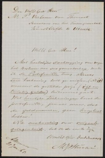 Letter to Pieter Verloren van Themaat