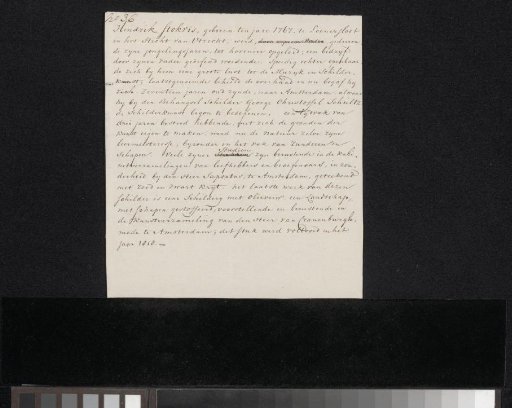 Manuscript concerning Hendrik Stokvisch