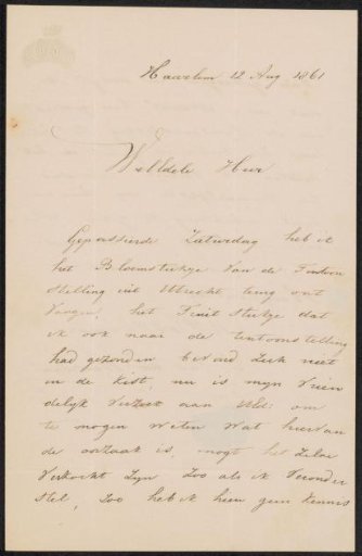 Letter to Pieter Verloren van Themaat