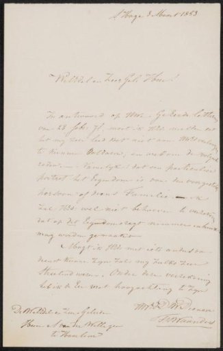 Letter to Adriaan van der Willigen