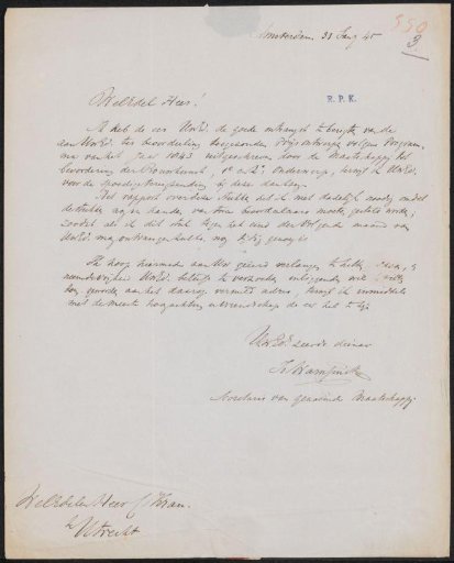 Letter to Christiaan Kramm