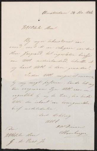 Letter to G. de Vries Jz.