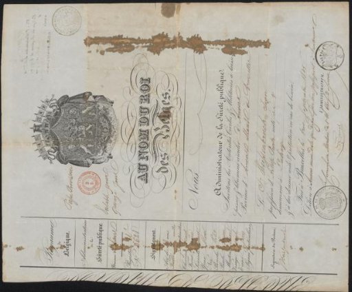 Travel document of Jan Weissenbruch