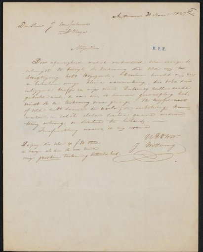 Letter to Jan Weissenbruch