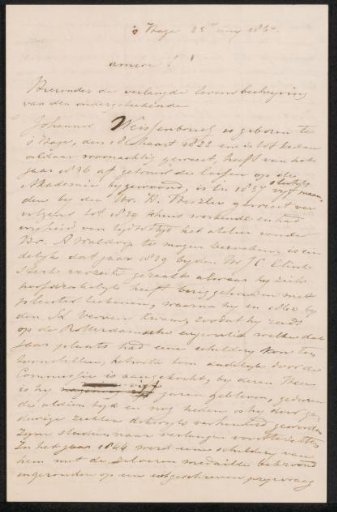 Letter to Christiaan Immerzeel