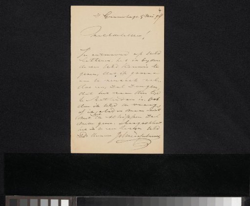 Letter to Pieter Haverkorn van Rijsewijk