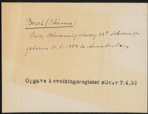 Document concerning Etienne Bosch