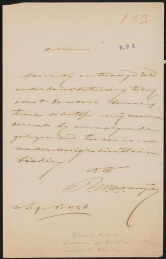 Letter to Christiaan Kramm