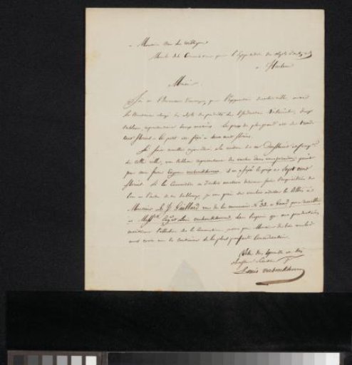 Letter to Adriaan van der Willigen, member of the committee of the Exhibition of Living Masters in Haarlem