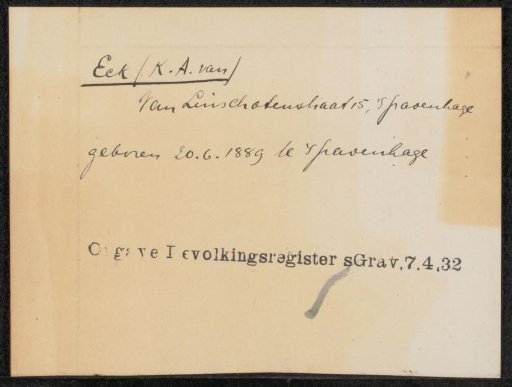 Document concerning Karel Anthonie van Eck