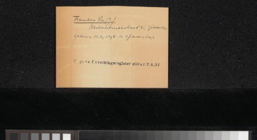 Document concerning Jan Pzn. Franken