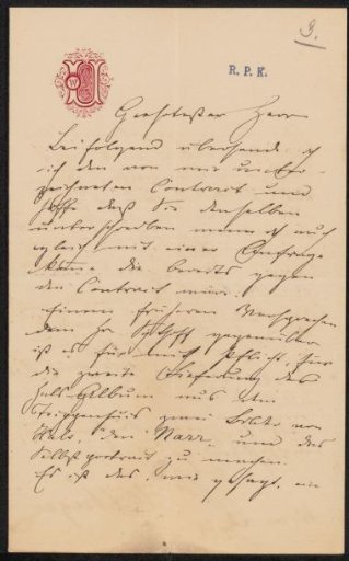 Letter to Frans Buffa and Sons