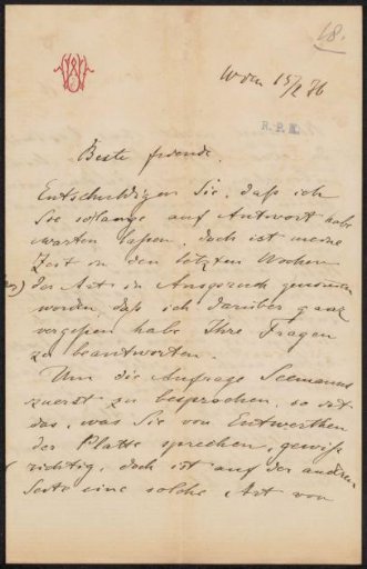 Letter to Frans Buffa and Sons