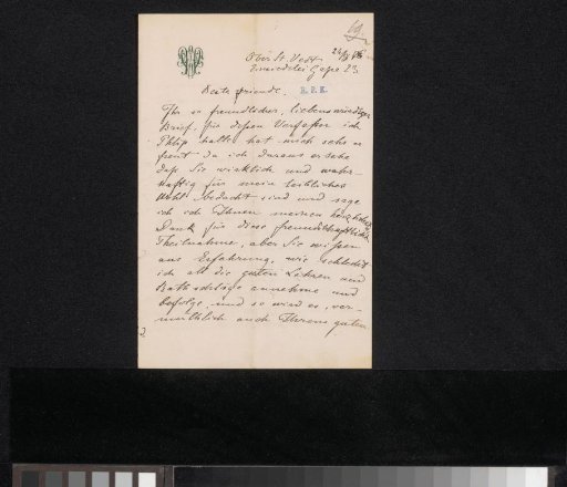 Letter to Frans Buffa and Sons