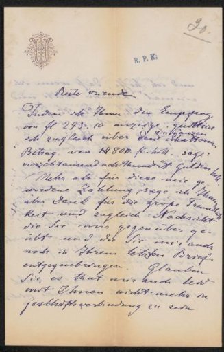 Letter to Frans Buffa and Sons