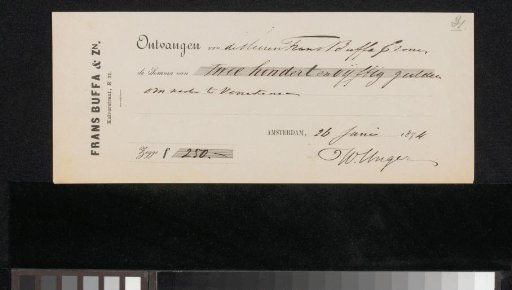 Receipt for William Unger