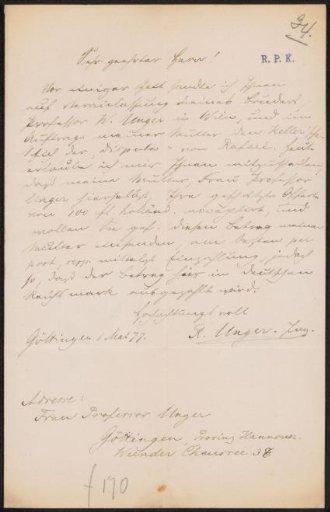 Letter to Frans Buffa and Sons