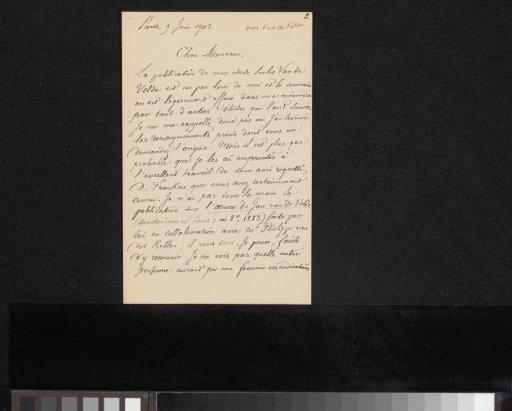 Letter to Pieter Haverkorn van Rijsewijk