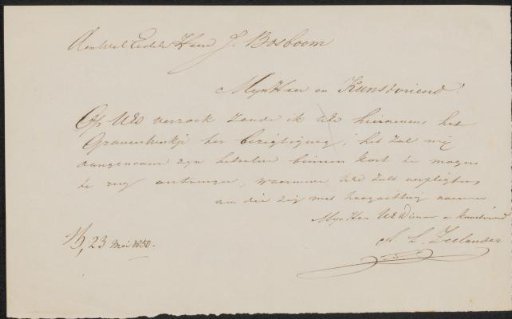 Letter to Johannes Bosboom
