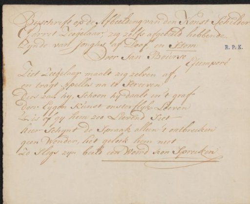 Manuscript concerning Gerrit Zegelaar