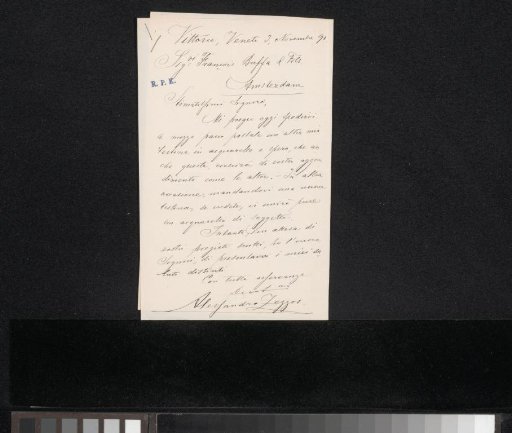 Letter to Frans Buffa and Sons