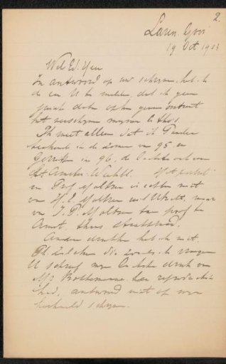 Letter to Pieter Haverkorn van Rijsewijk