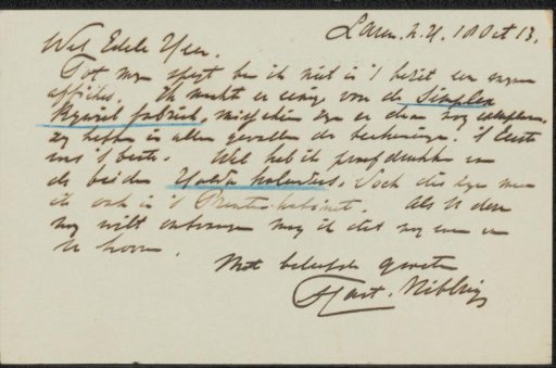 Postcard to Max Dittmar Henkel