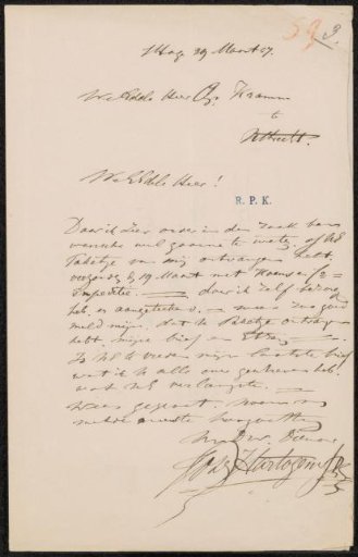Letter to Christiaan Kramm