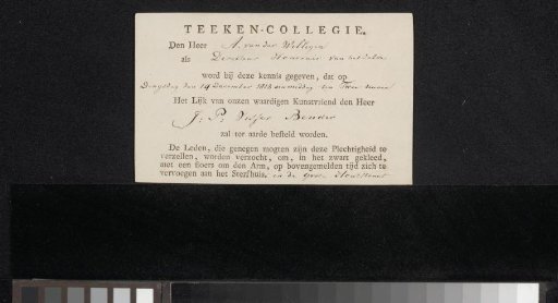 Invitation to Adriaan van der Willigen