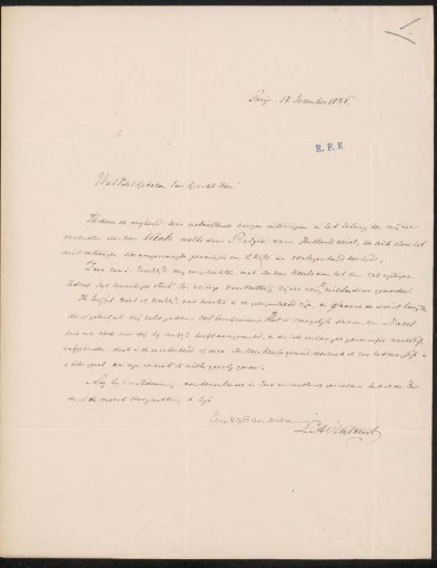 Letter to Anthonie Willem Hendrik Nolthenius de Man