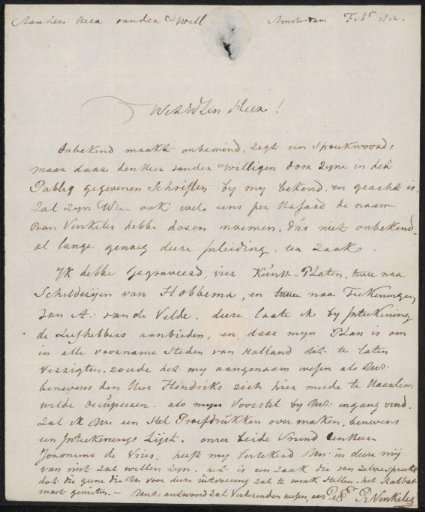 Letter to Adriaan van der Willigen