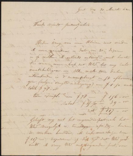 Letter to Christiaan Immerzeel