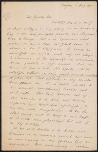 Letter to Pieter Haverkorn van Rijsewijk