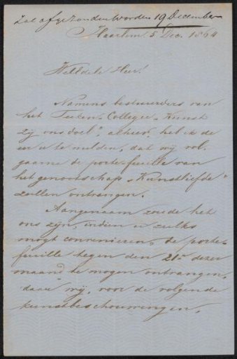 Letter to Pieter Verloren van Themaat
