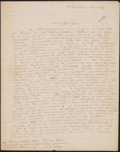 Letter to Bartholomeus Johannes van Hove