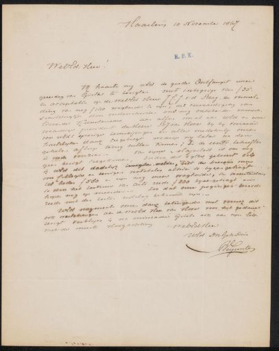 Letter to Lambertus Hardenberg (1822-1900)