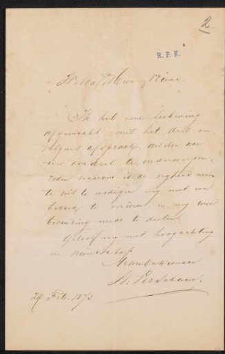Letter to Frans Buffa and Sons