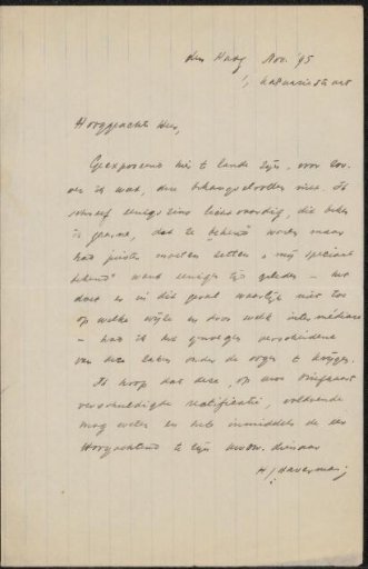 Letter to Pieter Haverkorn van Rijsewijk
