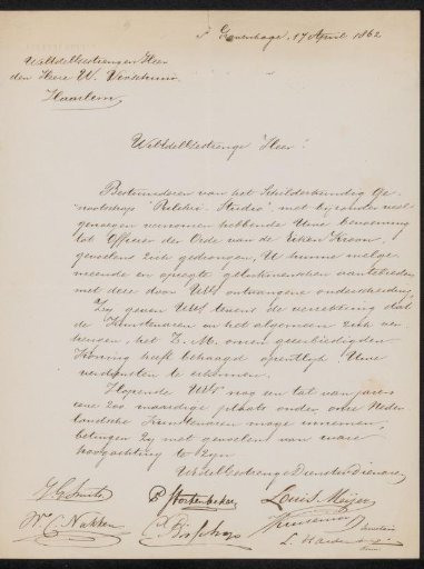 Letter to Wouter Verschuur (1812-1874)