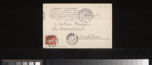 Postcard to Anne Marie Louise van der Linden