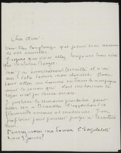Letter to Andries Bonger
