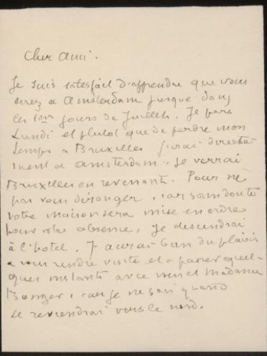 Letter to Andries Bonger