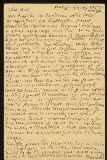 Postcard to Andries Bonger