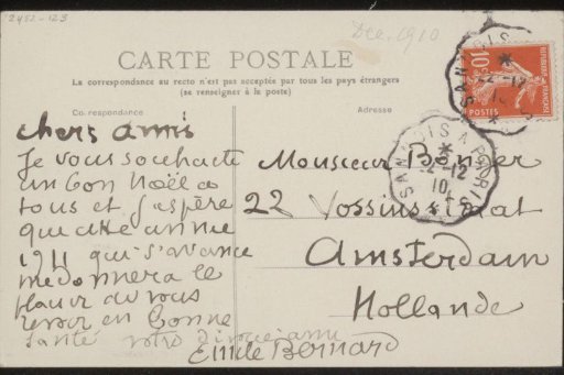 Picture postcard to Andries Bonger