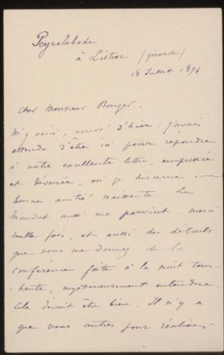 Letter to Andries Bonger