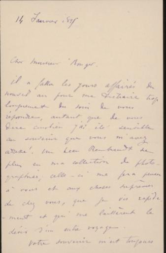 Letter to Andries Bonger