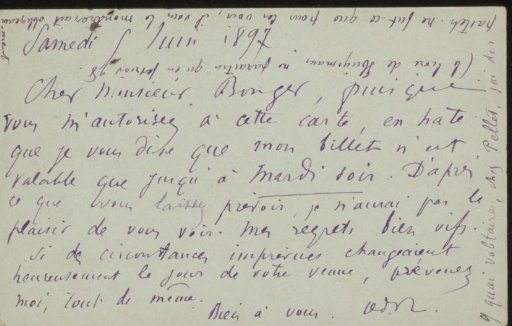 Postcard to Andries Bonger