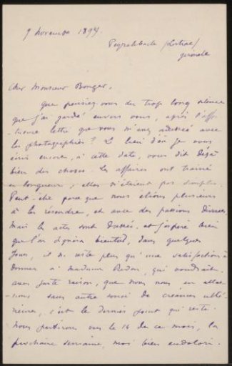Letter to Andries Bonger