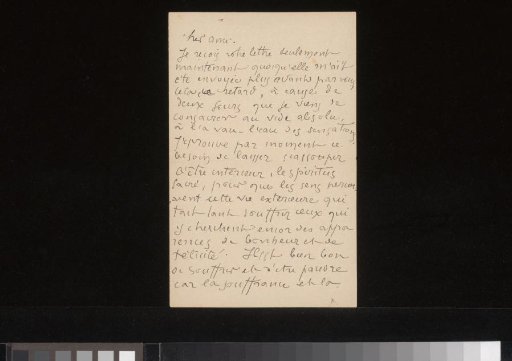 Letter to Andries Bonger
