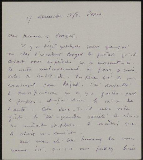 Letter to Andries Bonger